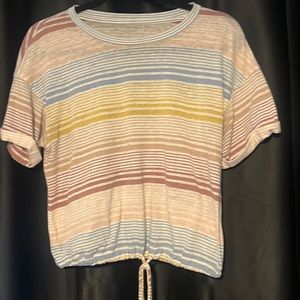 American Eagle Stripped Cropped Shirt